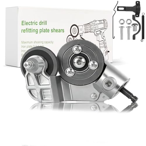 Titanium Drill Nibbler – Sheet Metal Cutting Tool,Sheet Metal Cutter Drill Attachment,Electric Drill Plate Cutte Attachment with Adapter,for Iron, White Sheet, Steel, Copper, Aluminum (1SET)