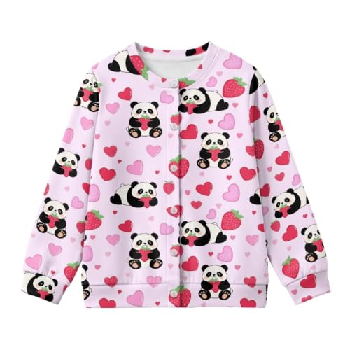 Image of Girls Cardigans Sweater Long Sleeve Crew Neck Button Down Sweaters School Outerwear for Kids Fall Winter Tops