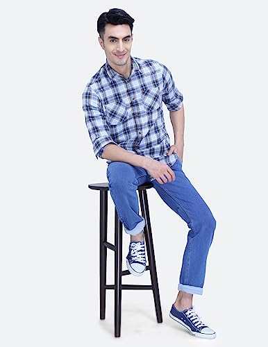 Image of Mid Waist Heavy Weight Stretchable Denim Material Front Cross Pocket Comfort Fit Jeans Pant for Men