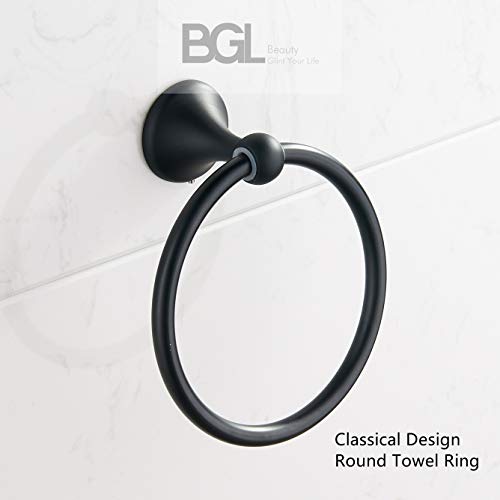 Wall Mounted Classical Design Round Towel Ring For Bathroom (Black) #TOP3