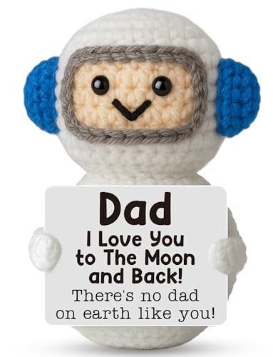 Handmade Crochet for Dad - Funny Cute Small Astronaut Gift for Dad, Father's Day Birthday Gifts from Daughter Son Wife, Papa Gift Idea
