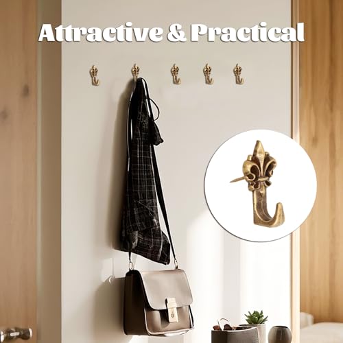 Image of 20 Pieces Push Pin Hangers,Push Pins for Wall,Decorative Thumb Tacks for Hanging,Zinc Alloy Pin Hooks Picture Hanging Nails for Home Office Fabric Wall Wooden (Bronze)