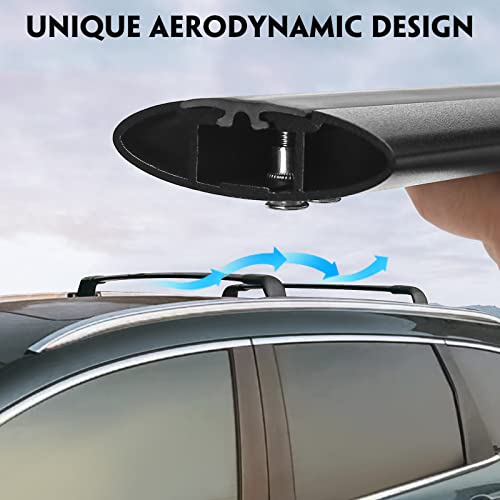 Huray Roof Rack Cross Bars For 2023+ Honda Crv Cr-V, Aluminum Black Crossbars Accessories For Cargo Carrier Luggage Kayak Canoe Bike (With Side Roof Rails) #TOP4