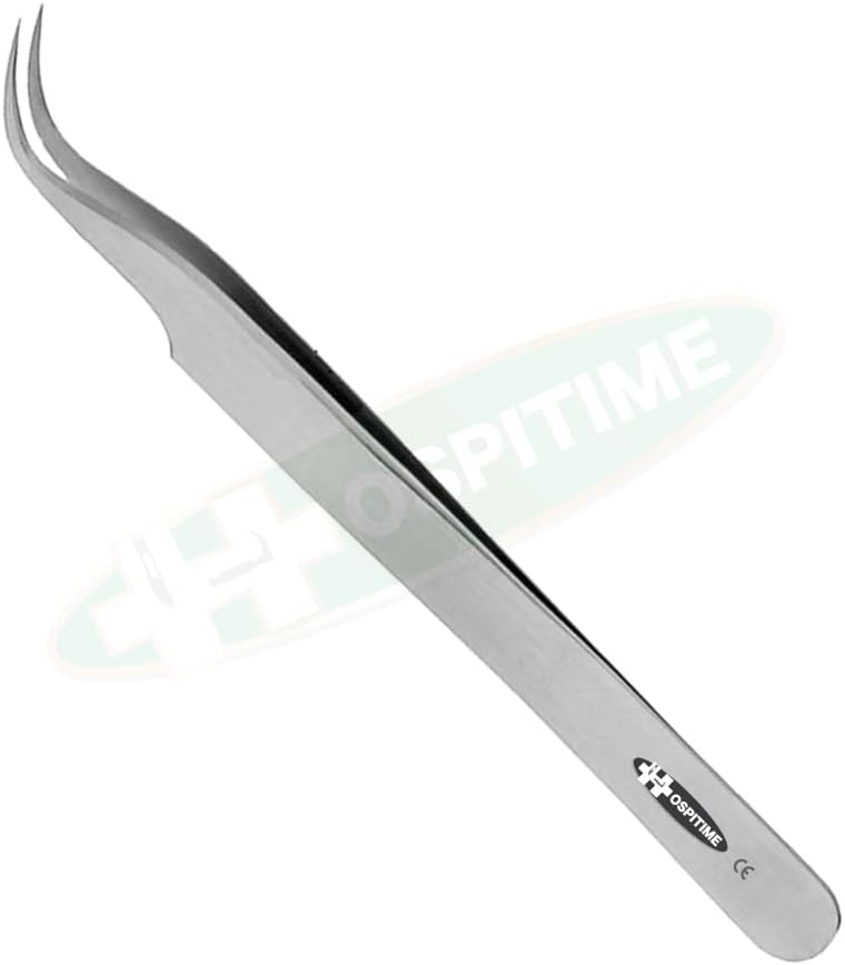 H O S P I T I M E Fine Dissecting Forceps/Jewellers Forceps/Jeweler Forceps, 5"/12.5cm - Stainless Steel (Curved)