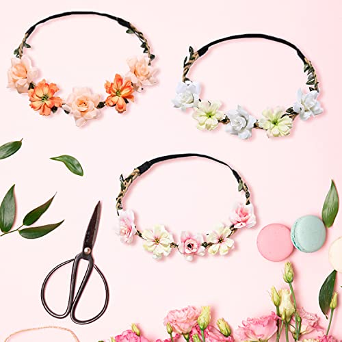 iTYOOS 3 Pcs Daisy Flower Hair Band, Girls Flowers Artificial Headband, Festival Hair Accessories, Floral Hair Hoops Wreath - Image 3
