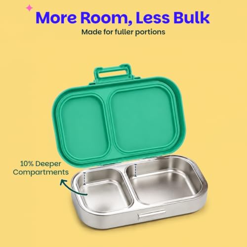 Image of Basil Bento Ace 2C Steel Lunch Box - Retro Stack