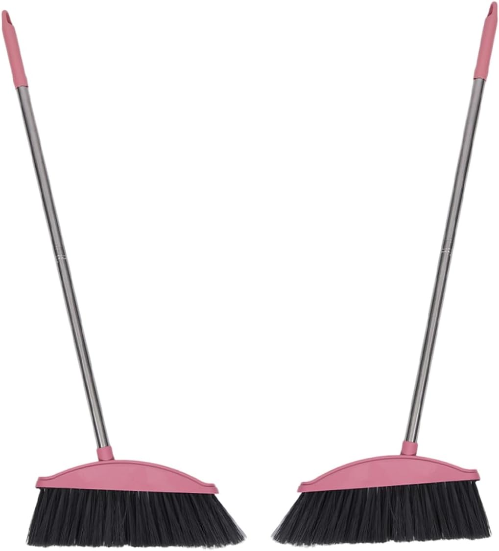 SOLUSTRE 2pcs Heavy Duty Broom Handle Broom for Home Cleaning Standing Dustpan Included Easy to Store