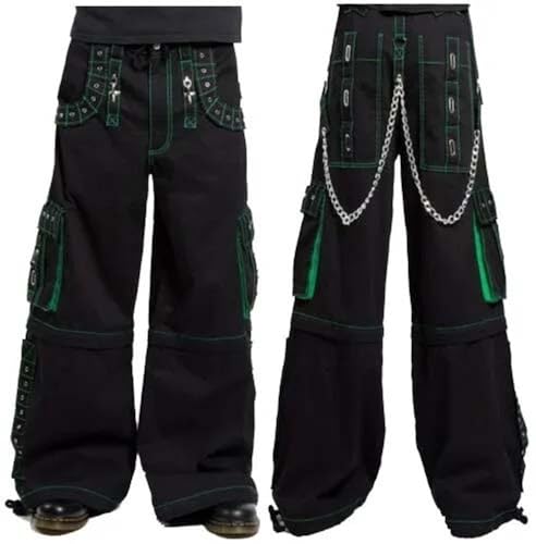 Bondage Rave Men Gothic Cyber Chain Goth Jeans Punk Rock Pant Trouser