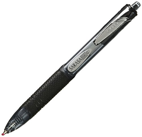 Zebra Gel Pen, Retract, Non-Slip Grip, .7mm, CL Barrel/Black Ink