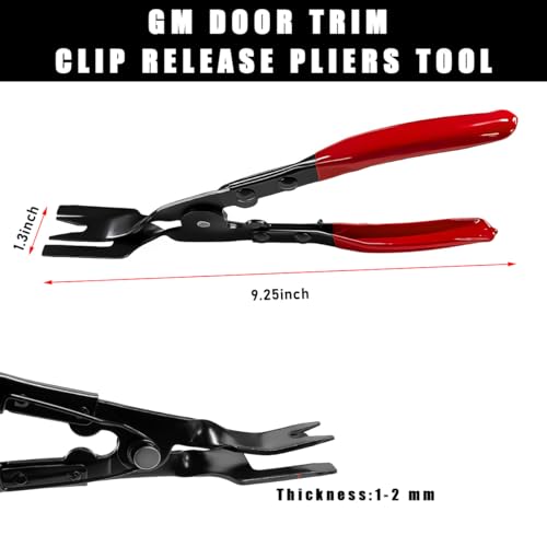 Image of Panel Clip Removal Plier, Automotive Door Panel Upholstery Trim Clips Removal Tool Pliers, Remove Push Pin and Press in Trim Clip Fasteners Lift Action Plier, Car Accessories (Red)