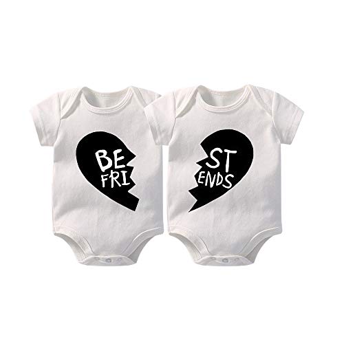 YSCULBUTOL Body pour bébé garçon et fille avec inscription « Best Friends » 6-12 mois