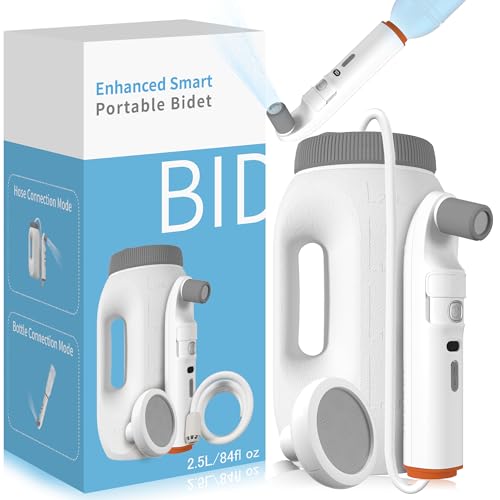 Portable Bidet with LED Display – High Pressure Travel Bidet with Shower-Head, 2.5L Tank, Dual...