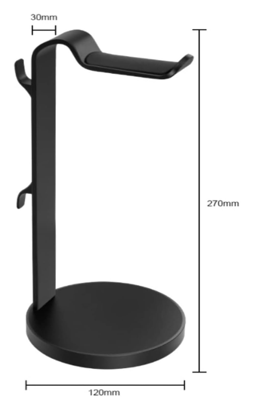 Supporto Alluminio Cuffia, Espositore Gaming Sospeso(Black)