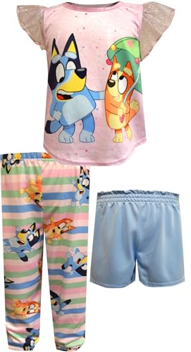 Girls Bluey and Bingo 3 Piece Toddler Pajamas