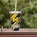 Rico Industries NCAA Michigan Wolverines Primary 16oz Personalized Tumbler W/Straw - Team Colored Travel Tumbler - Keeps Drinks Cold or Hot- Reusable Straw Included
