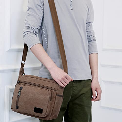 OSALADI Bolsa carteiro vintage de lona, bolsa de ombro para homens e mulheres, bolsa para laptop, cá
