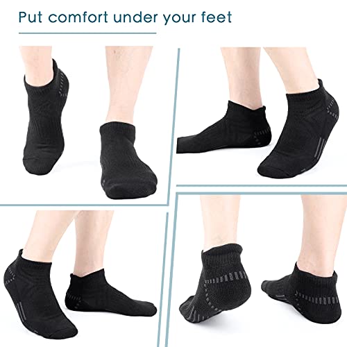 Image of Airacker Ankle Athletic Running Socks Cushioned Breathable Low Cut Sports Tab Socks for Men and Women (6 Pairs)