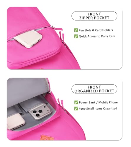 Image of abshoo Girls Solid Color Backpack For College Women Water Resistant School Bag (HotPink)