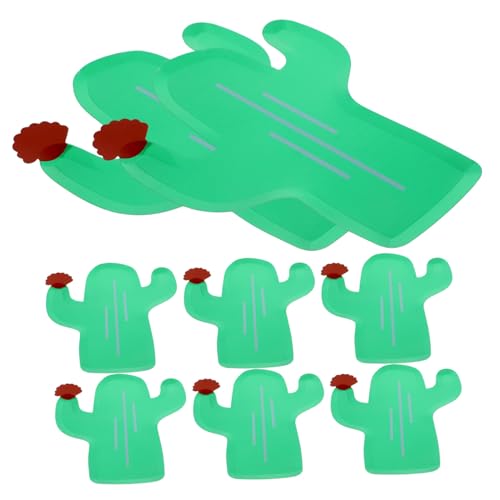 SUPVOX 8pièces Assiettes Papier Forme De Cactus Style Hawaiien Tropical pour Desserts Banquets Showers