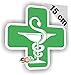 Sticker Croix Pharmacie + Caducée 10 cm / 10 cm - Autocollant Premier Secours Boite Trousse Urgence Médicament