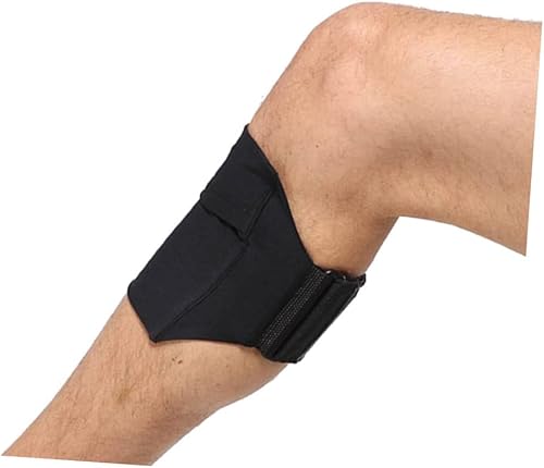 Miniatura 2 de CHILDWEET Bolsa de pierna deportiva negra para correr, soporte ajustable para teléfono con cinta de gancho y bucle para ejercicio de entrenamiento y