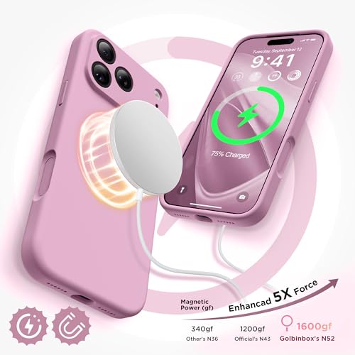 Image of GolbinBox Magnetic for iPhone 17 Pro Case, Silicone Cover, Roland Purple