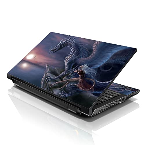 Image of LSS Laptop 17-17.3 inch Skin Cover with Colorful Night Dragon Pattern for HP Dell Lenovo Apple Asus Acer Compaq - Fits 16.5 inch 17 inch 17.3 inch 18.4 inch 19 inch (2 Wrist Pads Free)