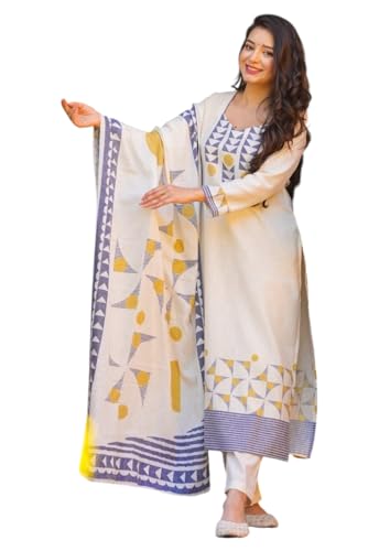 Ensemble kurta pour femme en coton léger pour éviter la chaleur avec pantalon ethnique