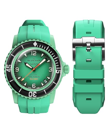Correa para Blancpain Swatch banda de repuesto curvada de goma suave de 22 mm rapida