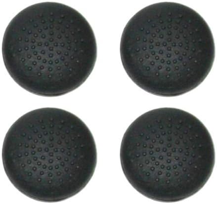 AKORD TPU Protective Analogue Thumb Grip Stick Caps for Sony PS4 Controllers - Black (Pack of 4)