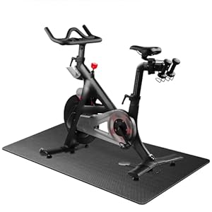 Exercise Mat Bike Mat Compatible with Peloton Bike Elliptical Treadmill 6mm Yoga Mat Thick Pad for Stationary Indoor Gym Equipment Floor Home Workout Accessories 73″ x 37″