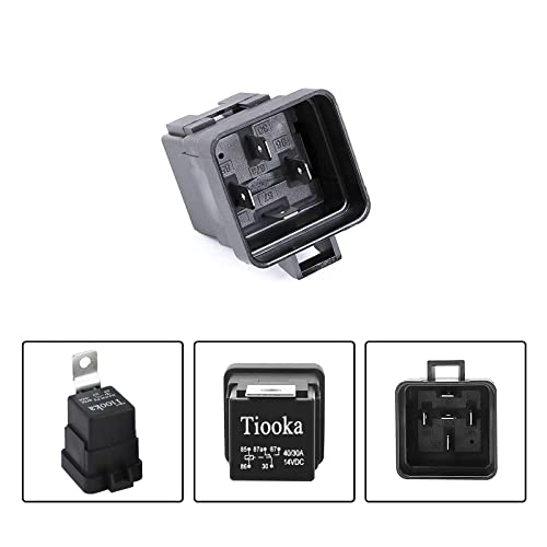 Tiooka Waterproof Relay 40/30 Amp 12V Dc 5-Pin Heavy Duty 12 Awg Tinned Copper Wires Spdt Automotive Relays Kit Marine Relays Universal For Boat, Truck, Van, Motorcycle #TOP5