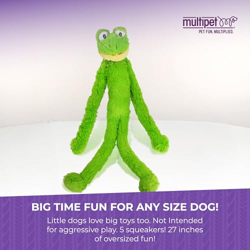 Multipet Swingin Slevin XXL Hundespielzeug Frosch, Plüsch, übergroß, 76,2 cm, Grün