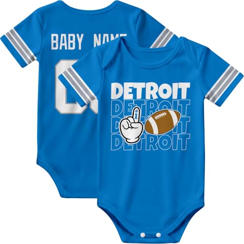 Image of KREDE Baby Clothes Custom Name Bodysuit for Baby Boy Gifts | Short Sleeves Bodysuit with Custom Number Name