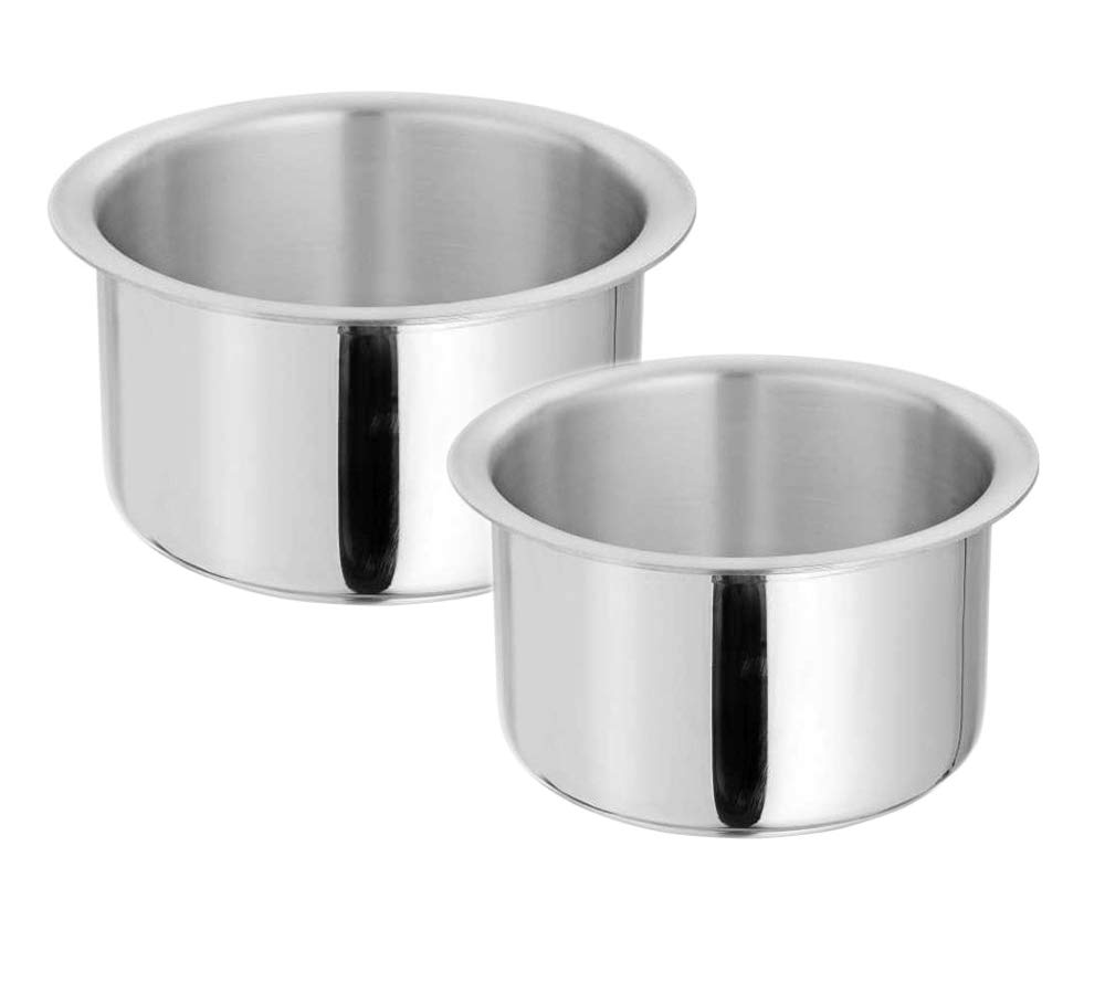 Bartan Hub Aluminium Patila/Bhagona Set of 2 (Dishwasher Safe, 1000 ML, 1500 ML,100% Pure Aluminium Made)