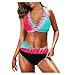 TDEOK Damen Übergröße bedruckter Bikini Beachwear wattierte Bademode Damen konservativer geteilter Zweiteiliger Bikini