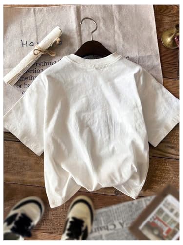 Image of RoseSeek Short Sleeve Graphic Round Neck Cute Tops Tee Shirts