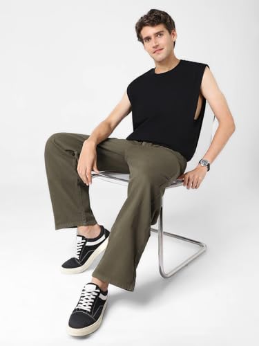 Image of Urbano Fashion Men's Loose Mid Rise Baggy Fit Washed Jeans Non-Stretchable