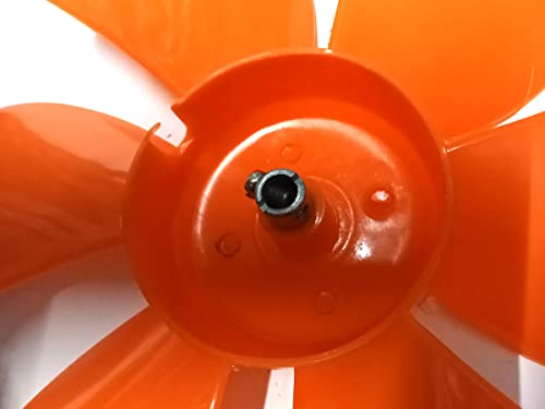 Image of Plastic 6 Leaves Fan Blade 9 Inch (Orange)