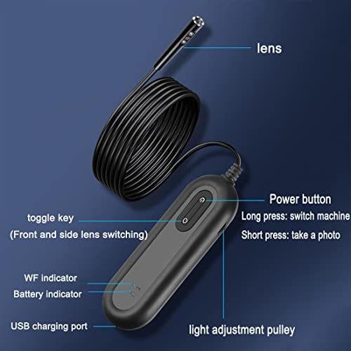 Borescopes 2.0MP WiFi industriële pijplijn autoreparatie-endoscoop, 4,9 mm endoscoopbesturing met twee lenzen, IP68… - Image 6