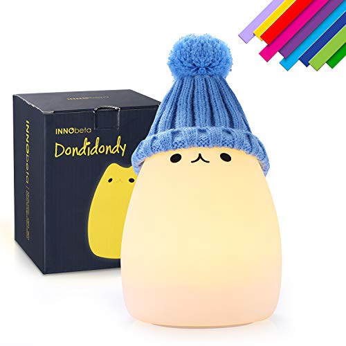 Preisvergleich Produktbild LED Nachtlicht Baby Nachtlampe Kinderzimmer, Silikon Nachtlicht Katze Dondidondy (Warmweiß / 256RGB), Abnehmbarer Hut, Für Babys, Kinder, Erwachsene, Schlafzimmer, Babyzimmer, Nachtlichter Geschenk