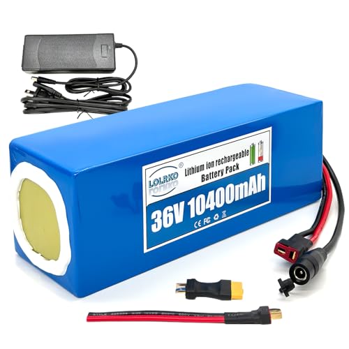 LOLRKO 36V 10Ah Ebike Battery Built-in 25A BMS,36V Lithium-Ion Replacement Battery,Waterproof...