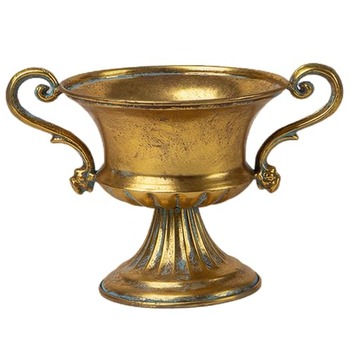 Vase en métal doré de 6 pouces style trophée chic pour centres de table raffinés - 6