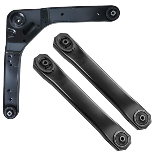 Detroit Axle - Rear 3pc Control Arms for 1999-2004 Jeep Grand Cherokee, 3 Lower & Upper Control Arms Assembly 2000 2001 2002 2003 Replacement