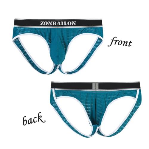 JINSHI Men's Jockstrap Underwear Sexy Breathable Bulge Pouch Thong Low Rise Workout Jockstraps Stretchy Athletic Supporter2