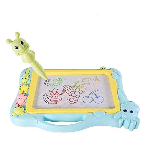 Magnetic Drawing Board 12.7 Inch Drawing Area Colorful Magna Drawing Doodle Board for Kid Learning (12.7 inch, Green)