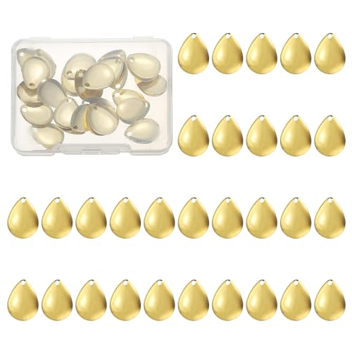 Lames de leurres de pêche 1,5 x 1 cm PATIKIL compactes et dorées haute réflexion
