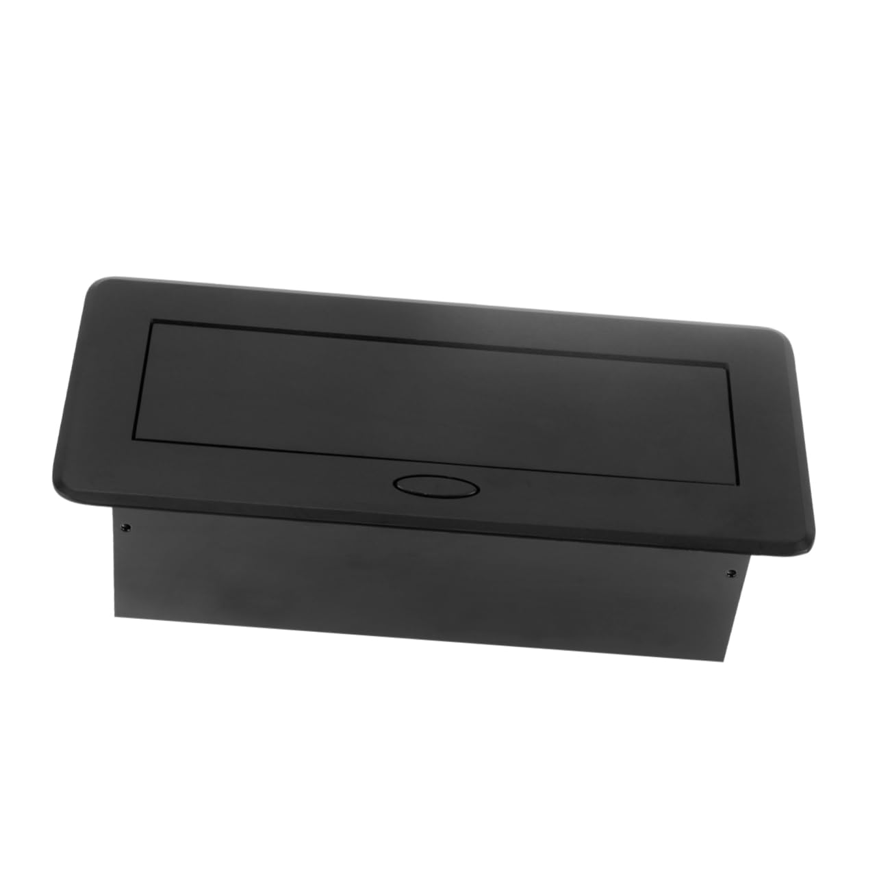 Caja de Conexión Multimedia Emergente Circular 3 Tomas Europeas | Aleación de Aluminio y Acero, Acabado Negro, Ligera y Resistente para Sala de Reuniones y Aula
