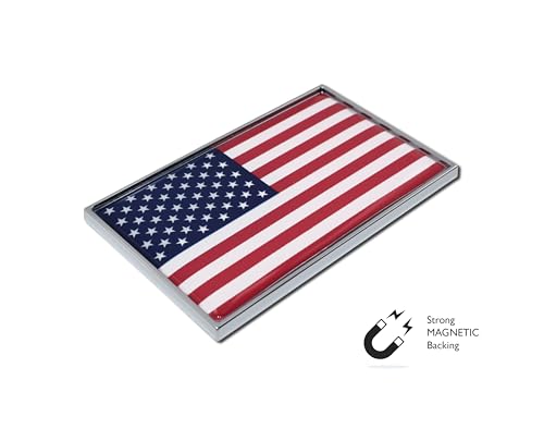 Imanes pequeños decorativos con bandera americana cromados miniatura 6