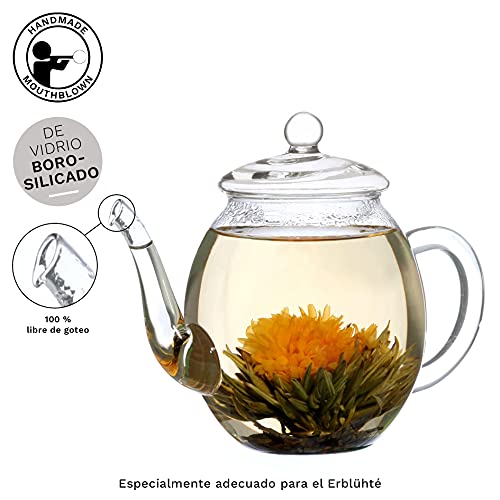 Tetera de Vidrio Creano con Tapa para 500 ml para Té en Flor y Té Suelto así como Bolsitas de Té - 0,5L - Imagen 5